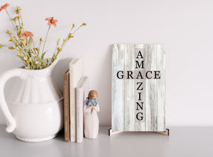 Amazing Grace Cross Sign | Farmhouse World