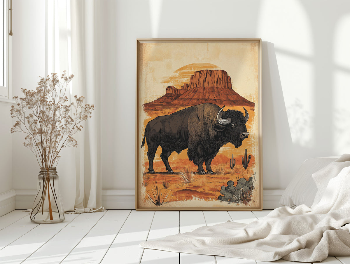 American Western Bison | Western Wall Art | Farmhouse World