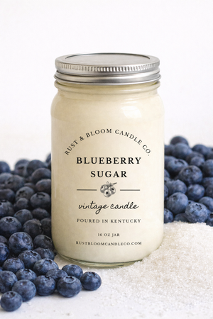 blueberry sugar soy candle farmhouse decor