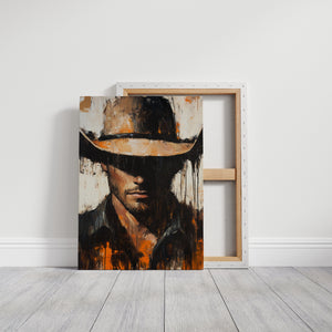 cowboy wall art canvas for hunting lodge or cabin