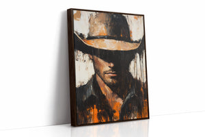 bold cowboy portrait print for masculine western decor