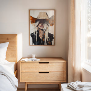 Bold Western Cowgirl Wall Art, Modern Ranch Canvas Print | Farmhouse World