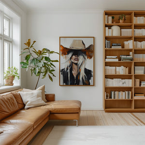 Bold Western Cowgirl Wall Art, Modern Ranch Canvas Print | Farmhouse World