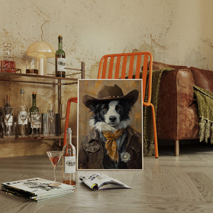 Border Collie Western Marshal | Western Wall Art | Farmhouse World