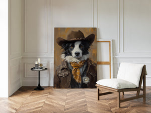 Border Collie Western Marshal | Western Wall Art | Farmhouse World
