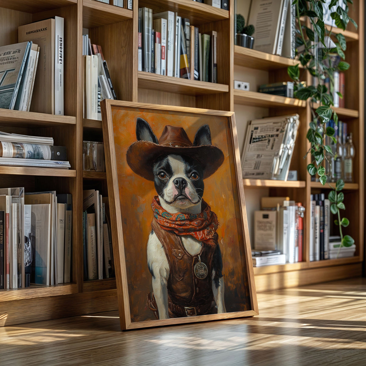 Boston Terrier Cowboy Deputy | Western Wall Art | Farmhouse World