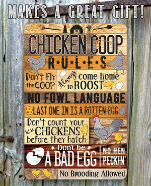 Chicken Coop Rules Metal Sign | Farmhouse Chicken Decor | Farmhouse World