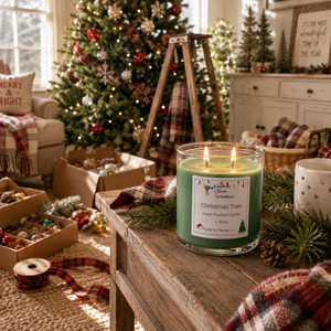 Christmas Tree 2-Wick Candle | Fresh Pine & Evergreen | Farmhouse World