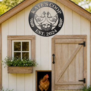 Personalized chicken run sign for backyard chickens