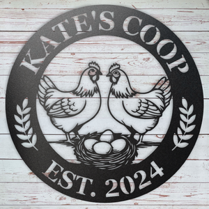 Custom chicken coop sign for backyard flock decor
