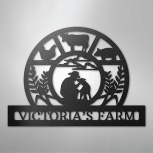 Custom Rustic Metal Farm Sign black