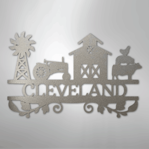 Custom Farm Life Metal Sign Silver