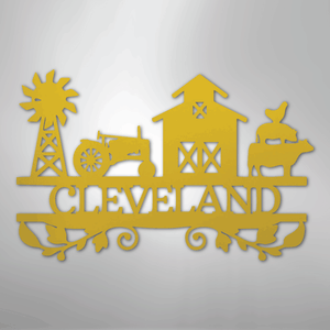 Personalized Farm Life Metal Sign Yellow