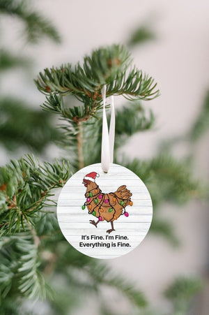 Funny Chicken Ornament | Farmhouse World