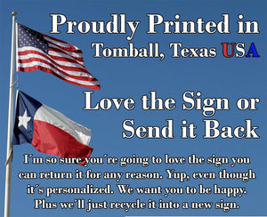 Funny chicken metal sign designed printed and cut in Texas