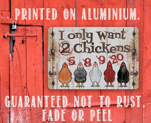 Funny metal sign gift for chicken lovers and backyard flock owners