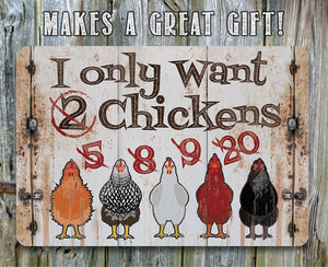 Funny chicken mom gift with I Only Want Chickens saying