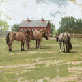 Horses & Barn Canvas Art