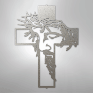 Jesus Cross Wall Art silver