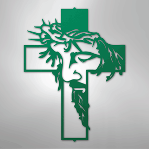 Jesus Cross Wall Art green
