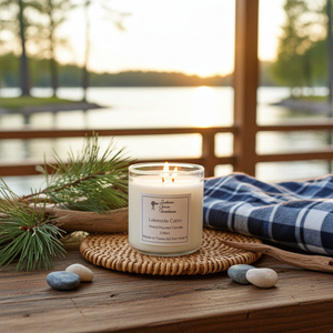 Lakeside Cabin 2-Wick Candle | Fresh Air & Amber | Farmhouse World