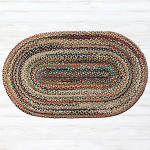 Hand-braided natural jute oval area rug for farmhouse decor