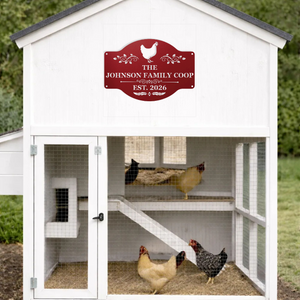 Custom hen house name sign for farmhouse chicken decor and outdoor coop style