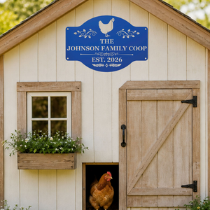 Custom metal hen house decor sign for chicken owners and homesteaders