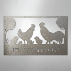 Personalized Hen House Sign silver
