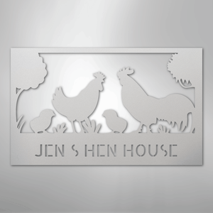 Personalized Hen House Sign white