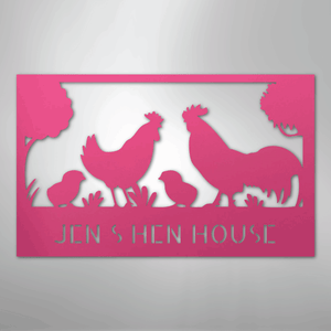Personalized Hen House Sign pink