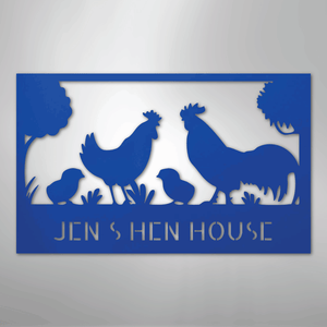Personalized Hen House Sign blue