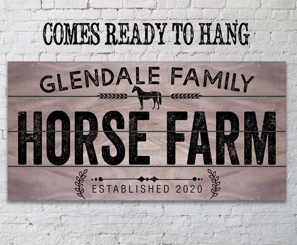 Personalized Horse Farm Farmhouse Wall Art | Custom Canvas & Print | Farmhouse World