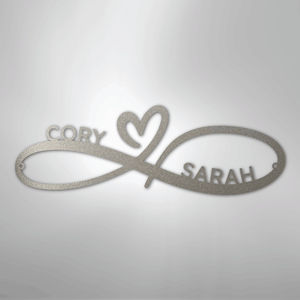 Personalized Infinity Heart Metal Sign silver