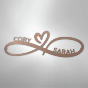 Personalized Infinity Heart Metal Sign rose
