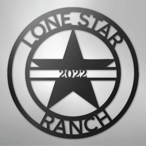 Personalized Star Decor Sign black