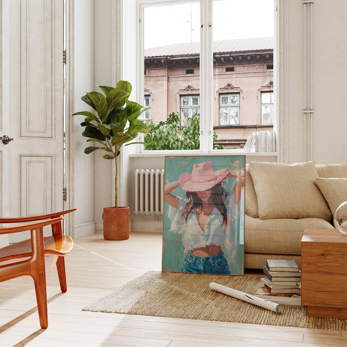 Pink Cowgirl Hat | Western Chic Wall Art | Farmhouse World