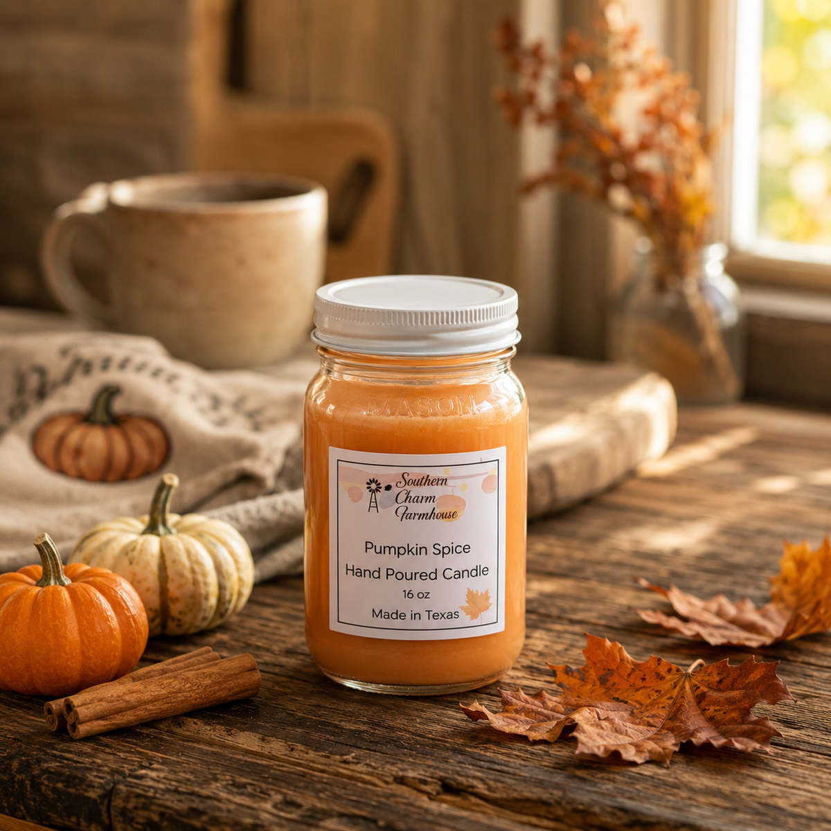 Pumpkin Spice Candle & Wax Melt | Cinnamon & Vanilla | Farmhouse World