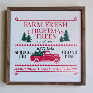 Rustic Christmas Truck Sign 10" | Farmhouse World