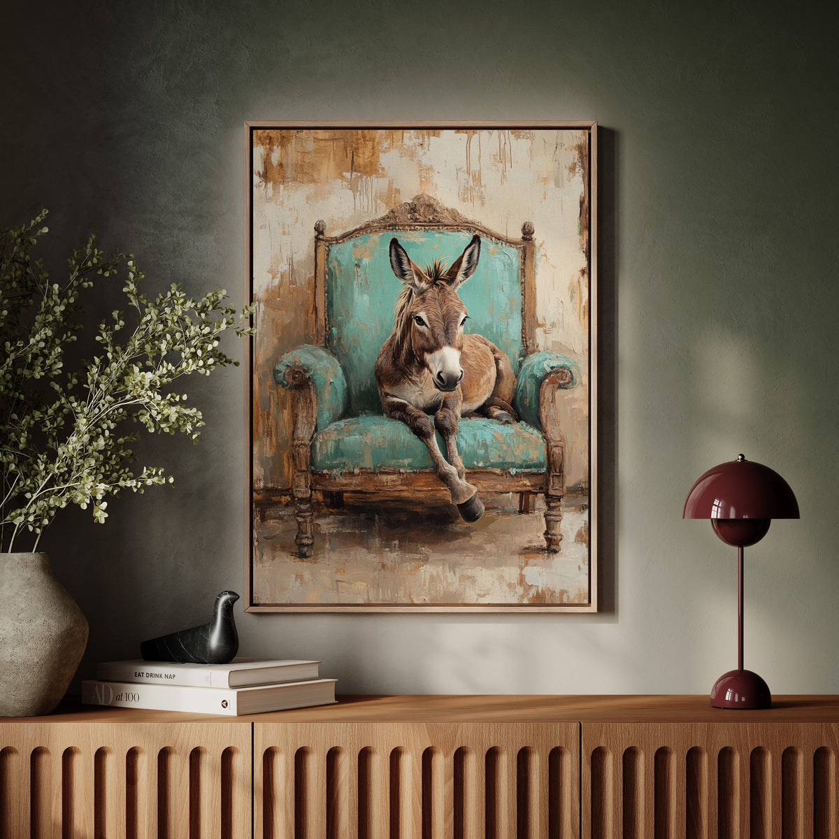 Turquoise Donkey Reverie | Western Wall Art | Farmhouse World
