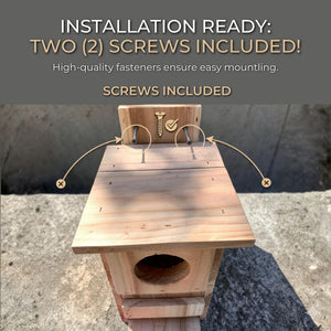 Cedar Squirrel House for Backyard, Handmade Wooden Nesting Box, Outdoor Wildlife Habitat, Tree Mounted Squirrel Shelter