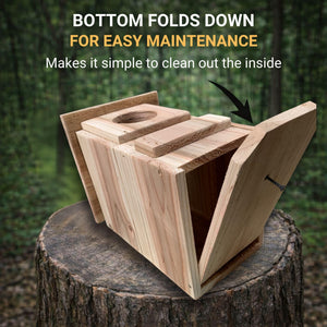 Cedar Squirrel House for Backyard, Handmade Wooden Nesting Box, Outdoor Wildlife Habitat, Tree Mounted Squirrel Shelter