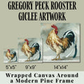 Gregory Peck Rooster Canvas Wall Art - 5" to 14" Sizes | Farmhouse World