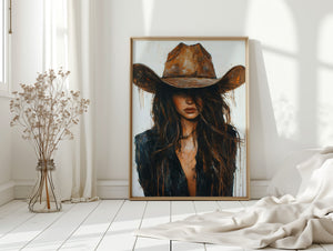 desert cowgirl print for western office or dressing room