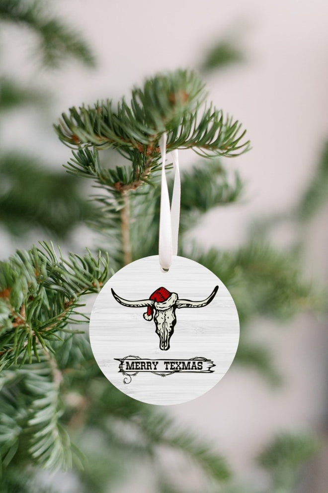 Texas Christmas Ornament - Longhorn Merry Texmas | Farmhouse World