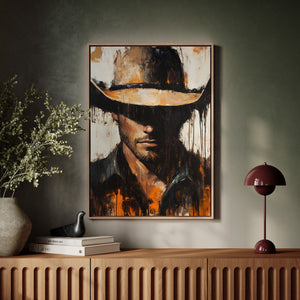 rustic cowboy canvas artwork for man cave or office