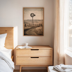 farmhouse landscape artwork for bedroom wall