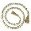 90" Wooden Bead Garland - Whitewash | Farmhouse World