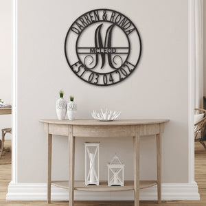 Family Monogrammed Sign Personalized with Names & Established Date | Farmhouse World
