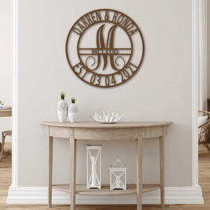 Family Monogrammed Sign Personalized with Names & Established Date | Farmhouse World